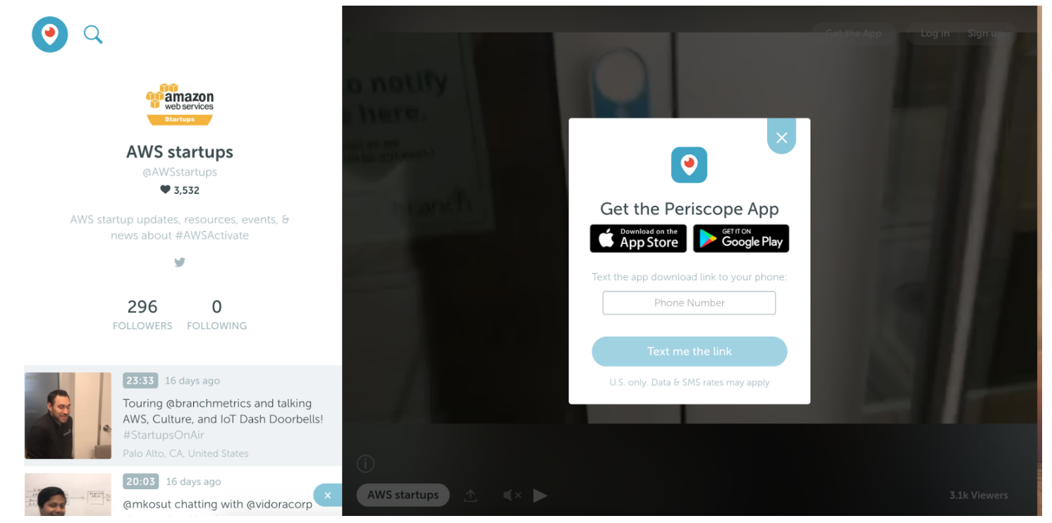 Periscope desktop experience