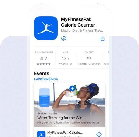 Screenshot of MyFitnessPal app listing in the app store.