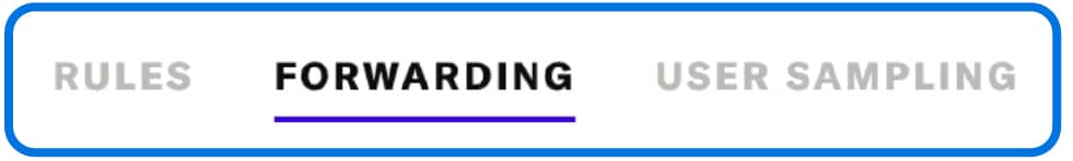 Under a 'Forwarding Rule' heading, there are two radio buttons labeled 'Only Forward' and 'Do Not Forward.' 'Only Forward' is selected.